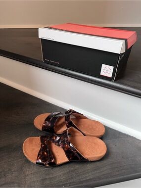 Vionic Women's Tortoiseshell Slide Sandals - Brown Footbed
